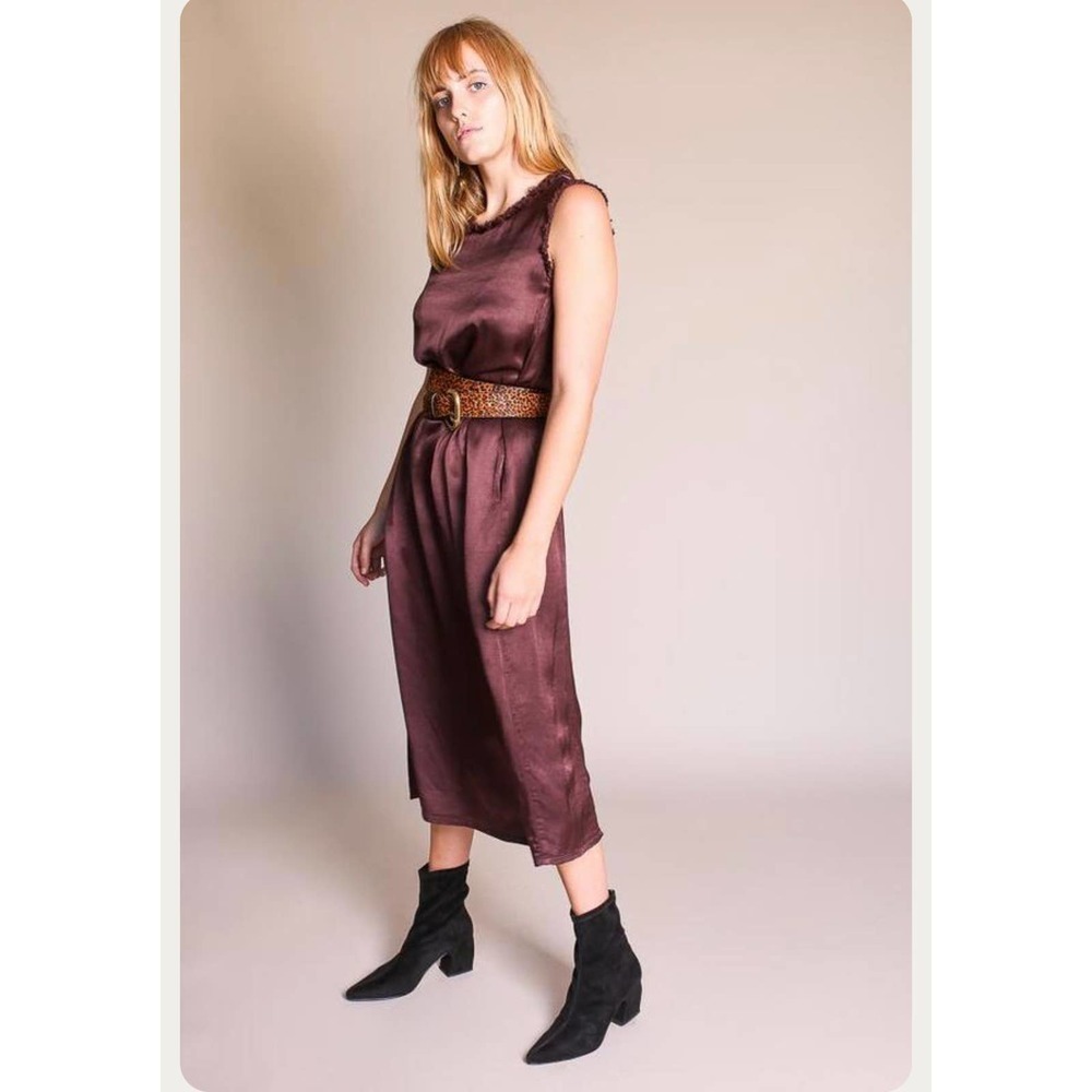 Raquel Allegra Tank Midi Dress Raisin Brown Size 3 L